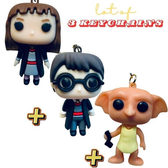 NWT Lot of 3: Hermione Granger, Harry Potter & Dobby Bracelet Wristlet Keychains - Picture 1 of 8